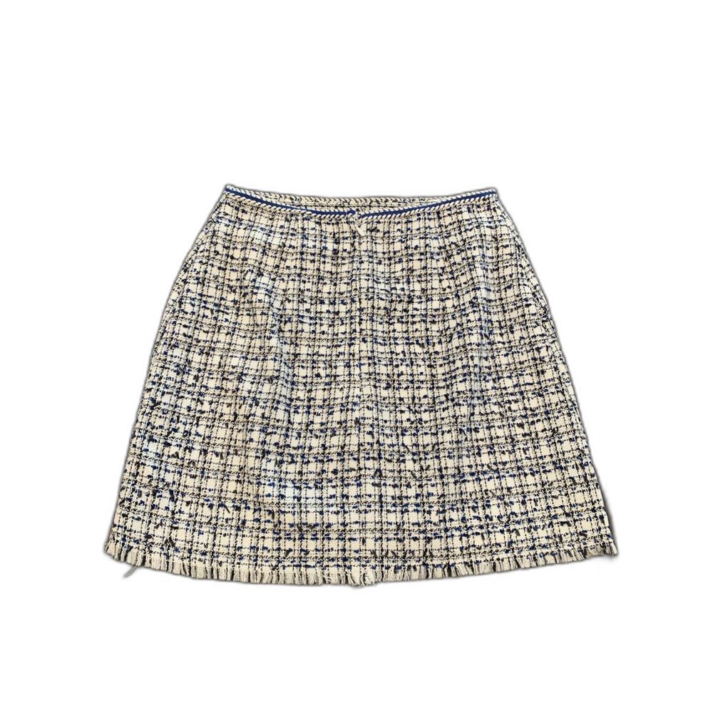 Classic Tweed Blue Mini Skirt, Small / Size 6